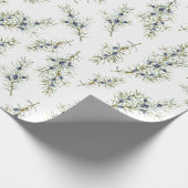 Rustic Blue Winterberry Branches Weihnachtsgeschen Geschenkpapier (Ecke)