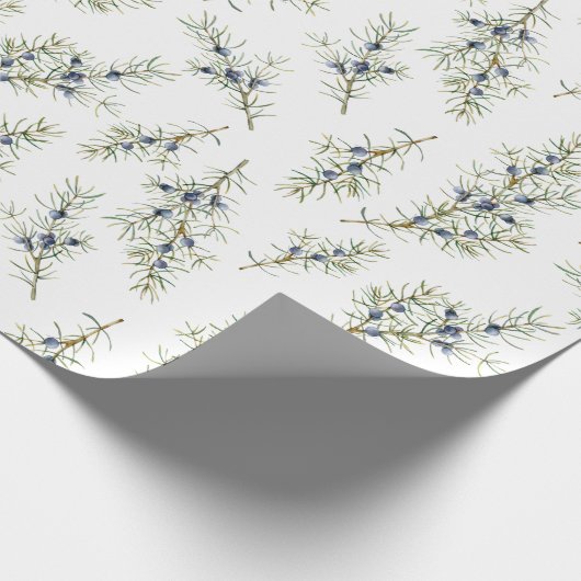 Rustic Blue Winterberry Branches Weihnachtsgeschen Geschenkpapier (Ecke)