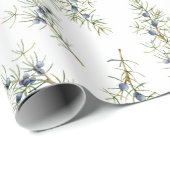 Rustic Blue Winterberry Branches Weihnachtsgeschen Geschenkpapier (Rolleneckpunkt)