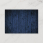 Rustic Blue Wood 2 QR Hochzeit RSVP Details Begleitkarte (Rückseite)