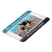 Rustic Blue Wood Family Name Photo Frame Magnet (Linke Seite)
