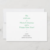 Rustic Blue Wood Foto Frohe Weihnachtskarte Einladung (Rückseite)