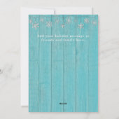 Rustic Blue Wood Frohe Weihnachtskarte Feiertagskarte (Rückseite)