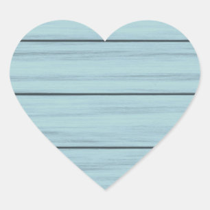 Rustic Blue Wood Heart Aufkleber