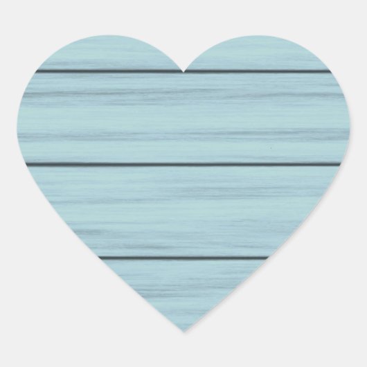 Rustic Blue Wood Heart Aufkleber (Vorderseite)