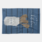 Rustic Blue Wood Jar Spoon Familienküche Geschirrtuch (Horizontal)