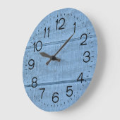 Rustic Blue Wood Large Clock Große Wanduhr (Winkel)