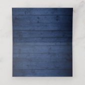 Rustic Blue Wood Mason Jar Lights Lace Wedding Platzkarte (Innenseite Aufgefaltet)