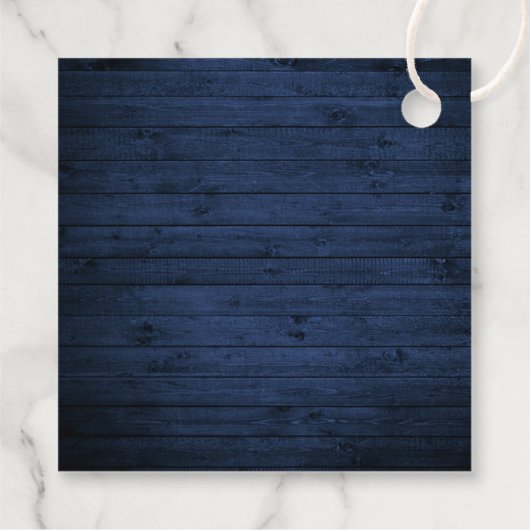 Rustic Blue Wood Pink Floral Wedding Vielen Dank Geschenkanhänger (Rückseite)