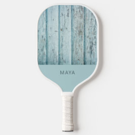 Rustic Blue Wood Print Personalisiert Pickleball Schläger