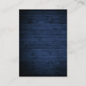 Rustic Blue Wood QR Wedding RSVP Begleitkarte (Rückseite)