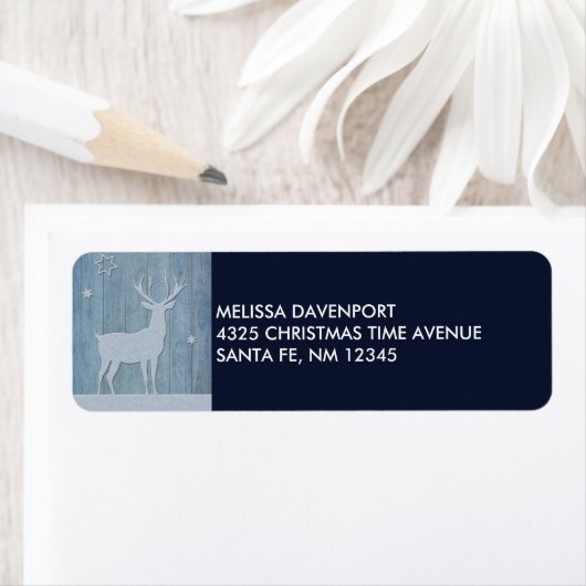 Rustic Blue Wood Rentier Country Weihnachten (Insitu)