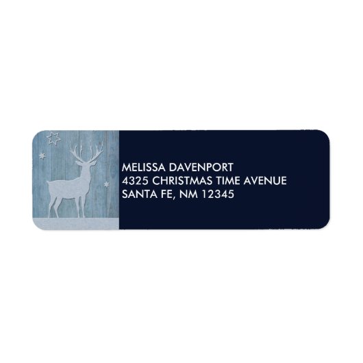 Rustic Blue Wood Rentier Country Weihnachten (Vorne)