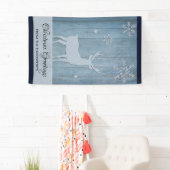 Rustic Blue Wood Rentier Country Weihnachten Banner (Insitu)