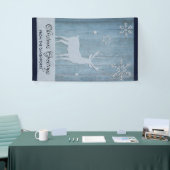 Rustic Blue Wood Rentier Country Weihnachten Banner (Messeveranstaltung)