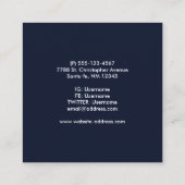 Rustic Blue Wood Rentier Country Weihnachten Quadratische Visitenkarte (Rückseite)