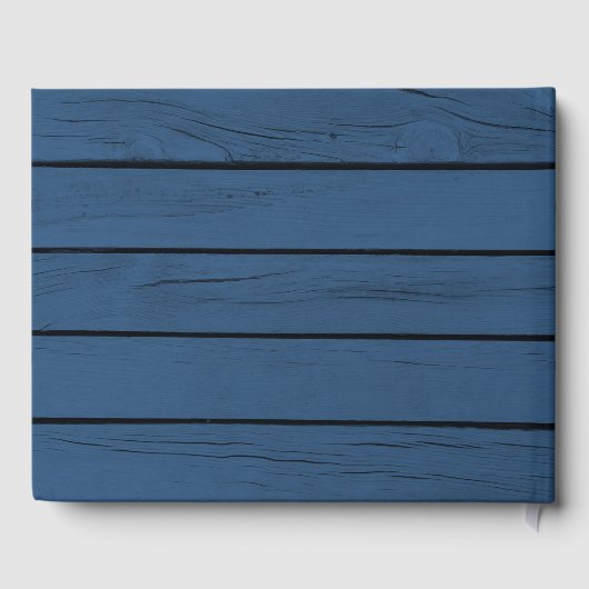 Rustic Blue Wood Seepferd Lighthouse Beach House Gästebuch (Rückseite)