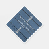 Rustic Blue Wood Seepferd Lighthouse Beach House Serviette (Ecke)