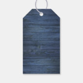 Rustic Blue Wood Spitzen White Blume Mason Jar Geschenkanhänger (Rückseite)