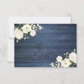 Rustic Blue Wood Spitzen White Floral Mason Jar UA Einladung (Rückseite)