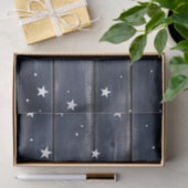 Rustic Blue Wood Stars  Seidenpapier (Geschenk)