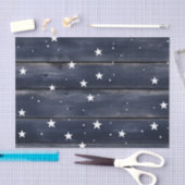 Rustic Blue Wood Stars  Seidenpapier (Handwerk)