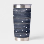 Rustic Blue Wood Stars  Thermobecher (Links)
