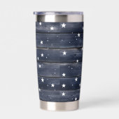 Rustic Blue Wood Stars  Thermobecher (Rechts)