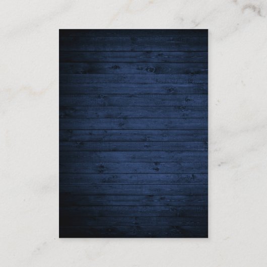 Rustic Blue Wood String Lights QR Wedding RSVP Begleitkarte (Rückseite)