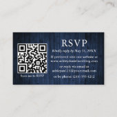Rustic Blue Wood Wedding QR UAWG Begleitkarte (Vorderseite)
