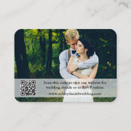 Rustic Blue Wood Wedding Website QR Overlay Foto Begleitkarte