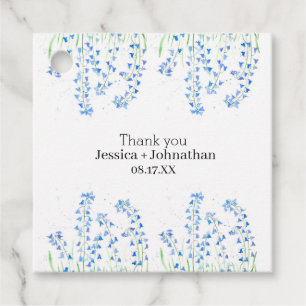 Rustic Bluebells Floral Watercolor Vielen Dank Geschenkanhänger
