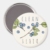 Rustic Blueberry Clean Dirty Magnet (Vorderseite/Rückseite)