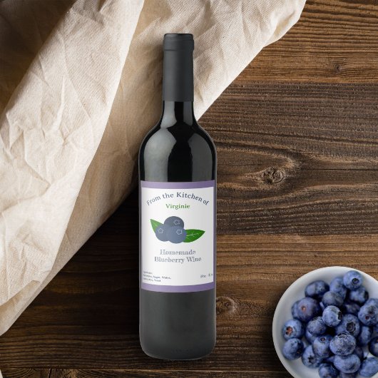 Rustic Blueberry Wein Flasche Etikett Aufkleber