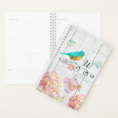 Rustic Bluebird Pink Hydrangea Floral Monogram Planer (Anzeige)