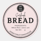 Rustic Blush Bakery Sourdough Bread Label Sticker (Vorderseite)