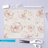 Rustic Blush & Gold Floral Boho Gift Paper Seidenpapier (Handwerk)