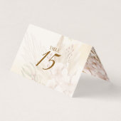 Rustic Blush & Gold Floral Boho Table Card (Vorderseite)