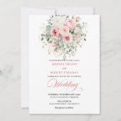 Rustic Blush Peony Greenery Gold Wedding Invitatio Einladung (Vorderseite)