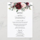 Rustic Blush Pink Burgundy Floral Wedding 5x7 Menu Programm (Vorderseite)