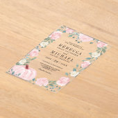 Rustic Blush Pink Floral Pumpkin Wedding Acryleinladungen (Ablage )