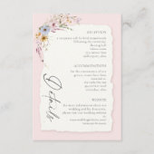 Rustic Blush Pink Romantic Wildflower Wedding Begleitkarte (Vorderseite)