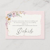 Rustic Blush Pink Romantic Wildflower Wedding Begleitkarte (Vorderseite)