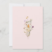 Rustic Blush Pink Romantic Wildflower Wedding Einladung (Rückseite)