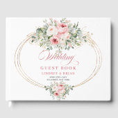 Rustic Blush Roses Eucalyptus Wedding Guest Book Gästebuch (Vorderseite)