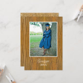 Rustic Board College Graduation Announcement Karte (Vorderseite/Rückseite Beispiel)