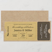  Rustic Boarding Pass Style Ticket Wedding Einladung (Vorne/Hinten)
