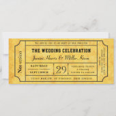 Rustic Boarding Pass Style Wedding Invite Einladung (Vorderseite)