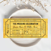 Rustic Boarding Pass Style Wedding Invite Einladung