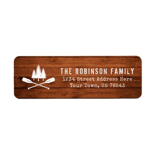 Rustic Boat Oars Trees Wood Print Rücksendeadresse (Vorne)